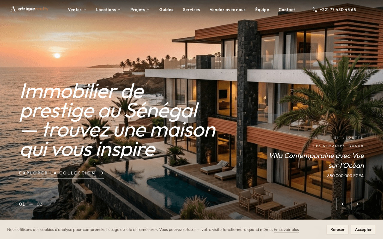 AfriqueRealty — Prestige real estate — Senegal